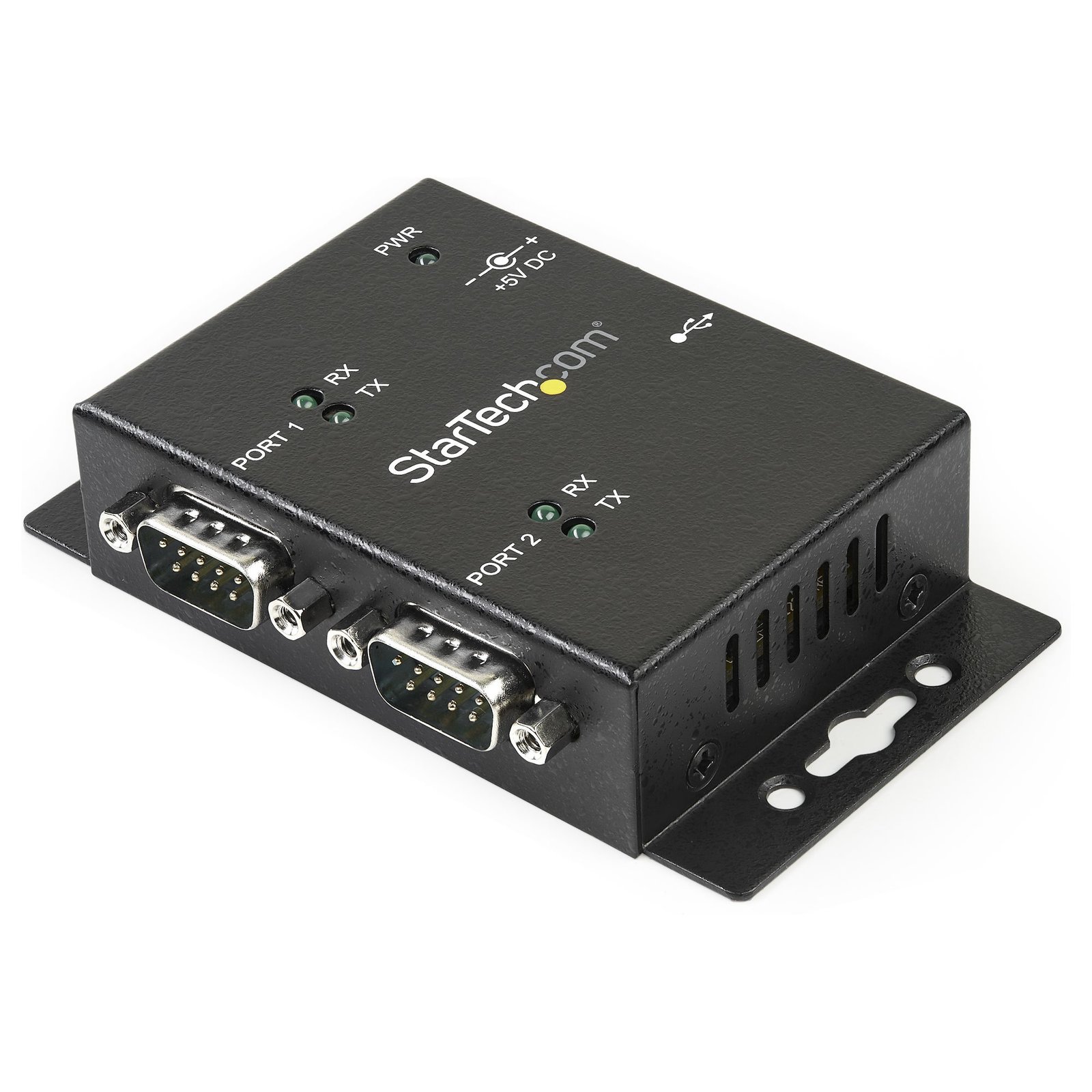 StarTech.com 2 Port Industrial Wall Mountable USB to Serial Adapter Hub with DIN Rail Clips - TAA STA-ICUSB2322I