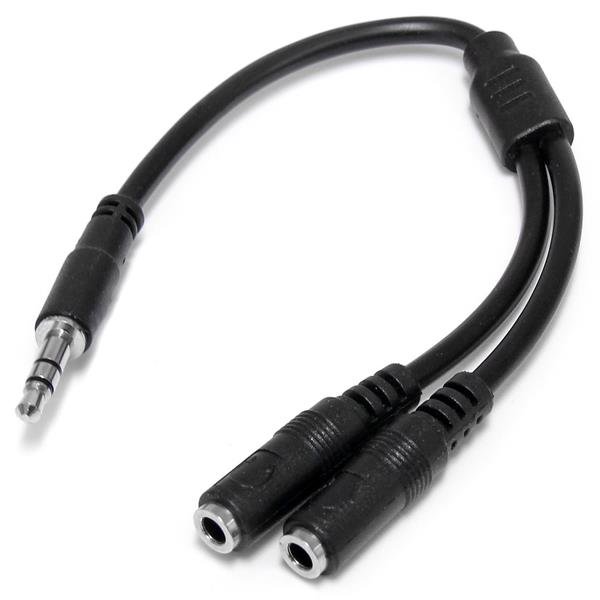 StarTech.com Slim Stereo Splitter Cable - 3.5mm Male to 2x Female STA-MUY1MFFS