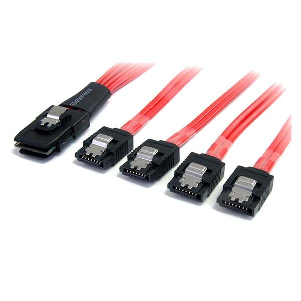 StarTech.com 1m Serial Attached SCSI SAS Cable - SFF-8087 to 4x Latching SATA STA-SAS8087S4100