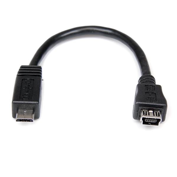 StarTech.com 6in Micro USB to Mini Adapter Cable M/F STA-UUSBMUSBMF6