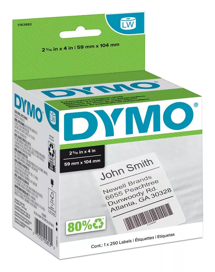 DYMO 1763982 printer label White Self-adhesive NWL-1763982