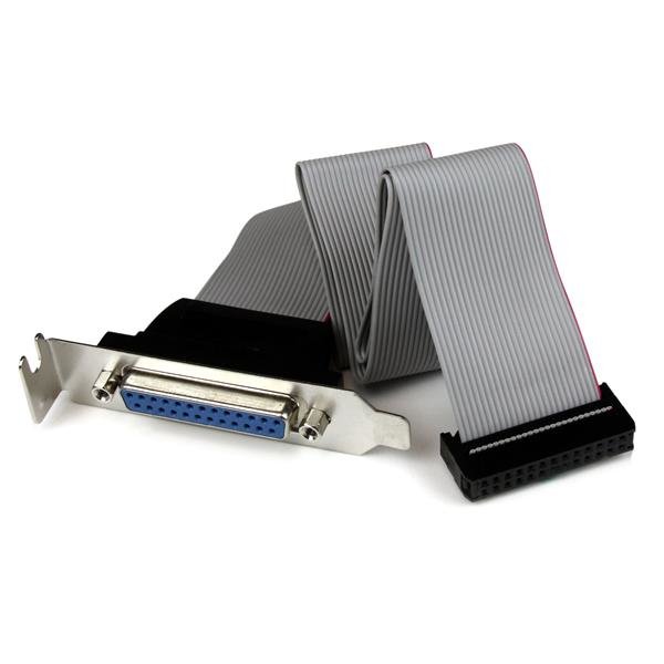 StarTech.com Low Profile 16in Parallel Port Header Cable Adapter with Bracket – DB25 (F) to IDC26 STA-PLATE25F16LP