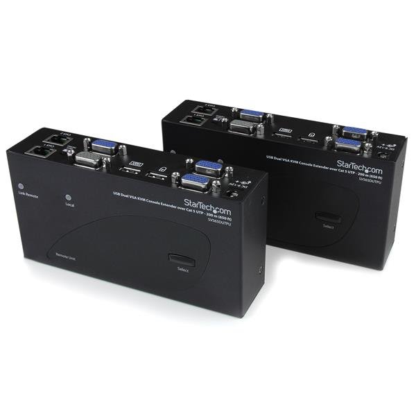 StarTech.com USB Dual VGA over Cat5 KVM Console Extender - 650 ft / 200m - TAA STA-SV565DUTPU