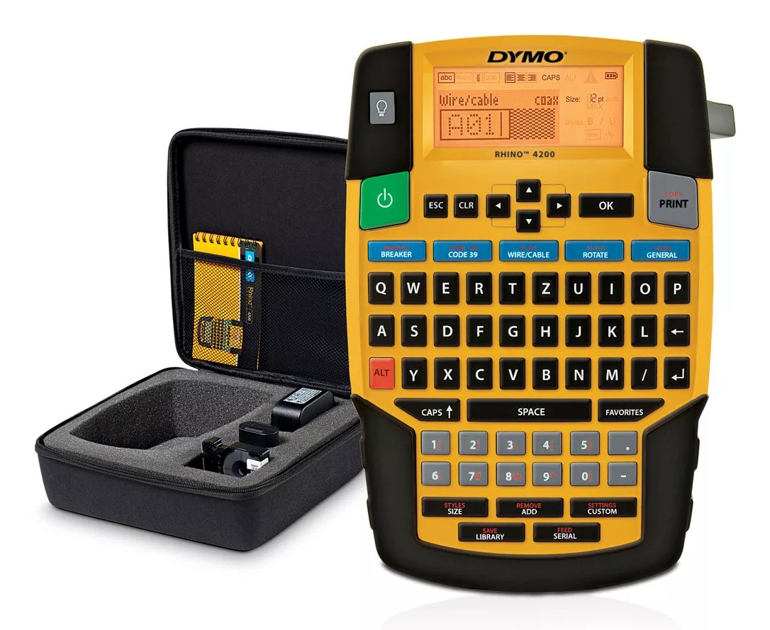DYMO RHINO 4200 Industrial Label Maker Kit Case | QWERTY Keyboard & Time-Saving Hot Keys | Durable NWL-1835374