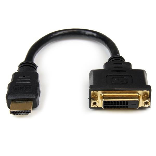 StarTech.com 8in (20cm) HDMI to DVI-D Video Cable Adapter - Male DVI Female STA-HDDVIMF8IN