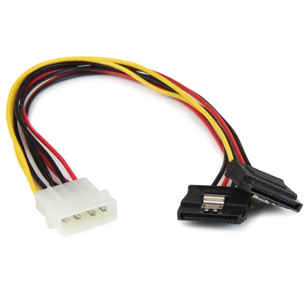 StarTech.com 12in LP4 to 2x Latching SATA Power Y Cable Splitter Adapter - 4 Pin Dual STA-PYO2LP4LSATA