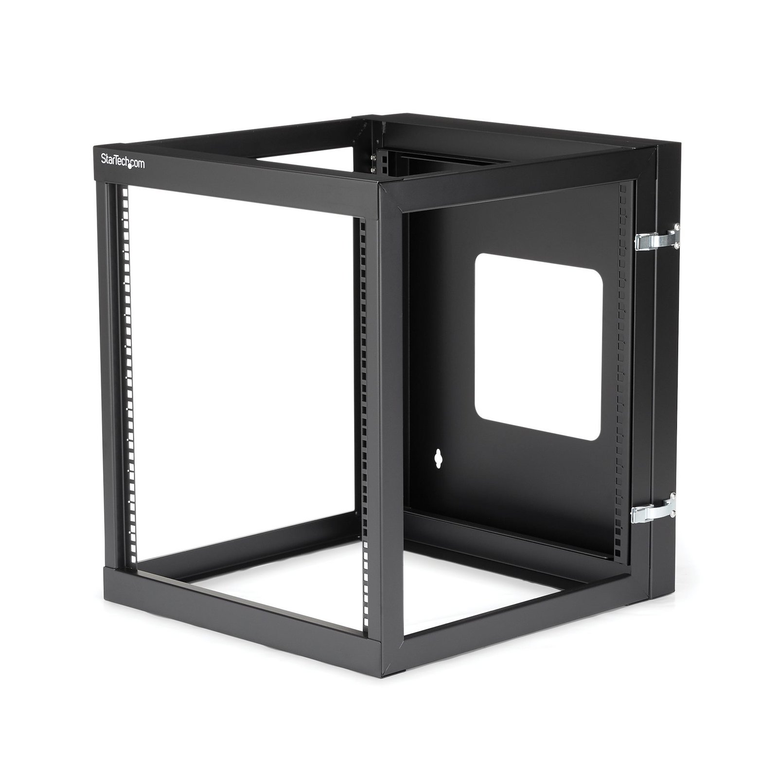 StarTech.com 4-Post 12U Hinged Wall-Mount Network Rack, 19" Open Frame Server with 19.8in Mounting STA-RK1219WALLOH
