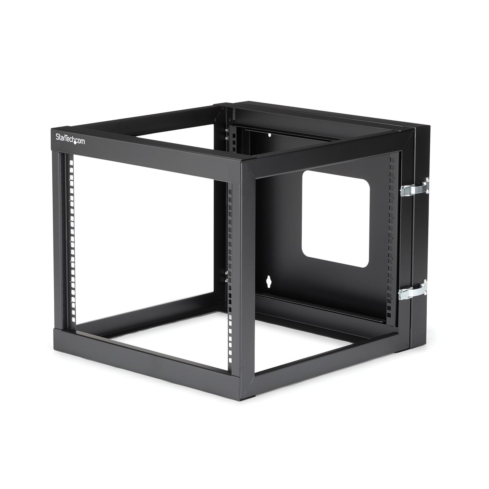 StarTech.com 4-Post 8U Hinged Wall-Mount Network Rack, 19" Open Frame Server with 19.8in Mounting STA-RK819WALLOH