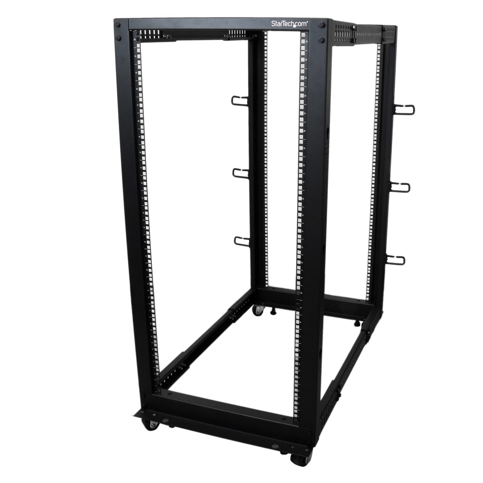 StarTech.com 25U 4-Post Server Rack, 19in Open Frame with 40in (101cm) Mounting Depth and 1200lb 4POSTRACK25U