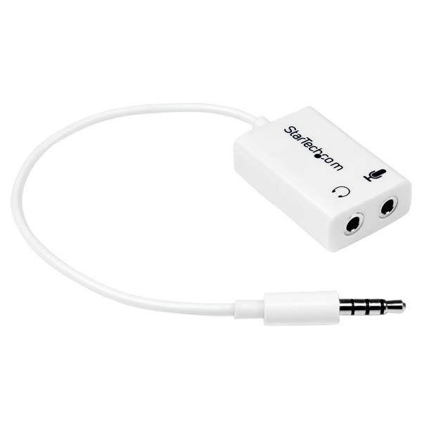 StarTech.com White headset adapter for headsets with separate headphone / microphone plugs - 3.5mm STA-MUYHSMFFADW