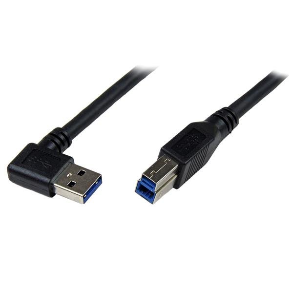 StarTech.com 1m Black SuperSpeed USB 3.0 (5Gbps) Cable - Right Angle A to B - M/M STA-USB3SAB1MRA