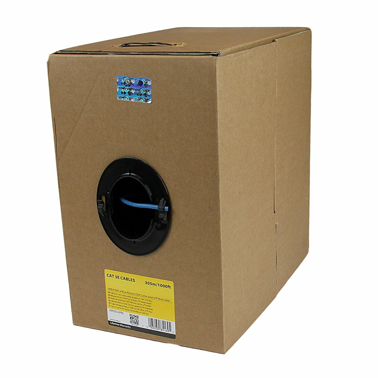 StarTech.com Bulk Cat 5e Ethernet Cable - 1000 ft. - Solid - Plenum CMP - Blue - TAA Compliant STA-WIR5ECMPBL