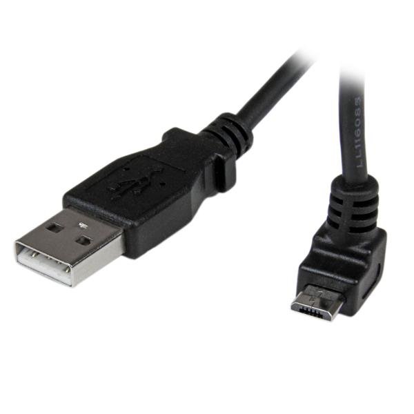 StarTech.com 2m Micro USB Cable - A to Up Angle B STA-USBAUB2MU
