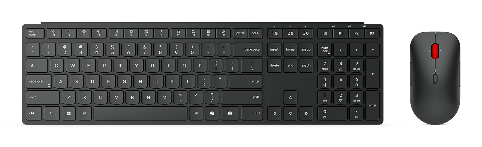 Lenovo 4X31S04810 keyboard Mouse included Office RF Wireless + Bluetooth US English Black