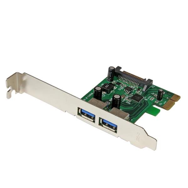 StarTech.com 2 Port PCI Express PCIe SuperSpeed (5Gbps) USB 3.0 Card Adapter with UASP - SATA Power STA-PEXUSB3S24