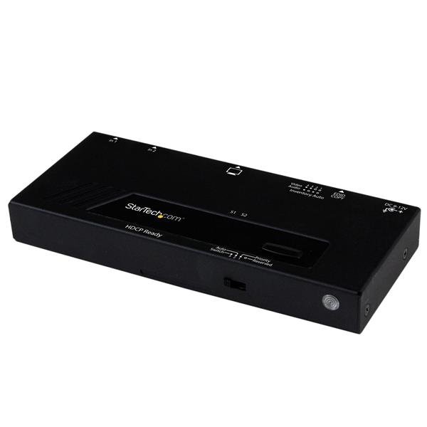 StarTech.com 2 Port HDMI Switch w/ Automatic and Priority Switching - 1080p - TAA STA-VS221HDQ