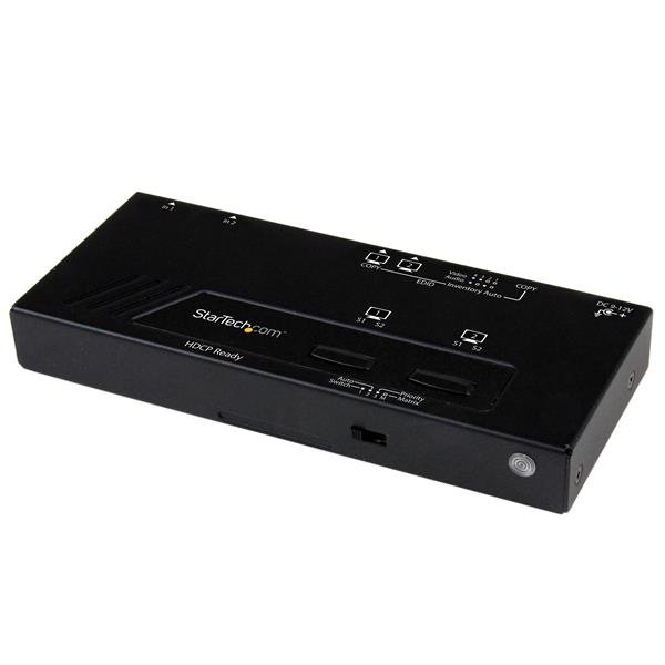 StarTech.com 2X2 HDMI Matrix Switch w/ Automatic and Priority Switching – 1080p - TAA STA-VS222HDQ