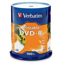 VERBATIM AMERICAS LLC DVD-R InkJet 4.7 GB 100 pc(s) VBM-95153