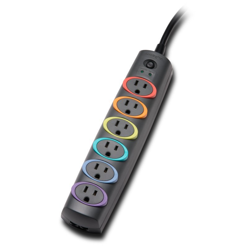 KENSINGTON COMPUTER K62144NA surge protector Multicolour 6 AC outlet(s) 2.4 m KEN-K62144NA
