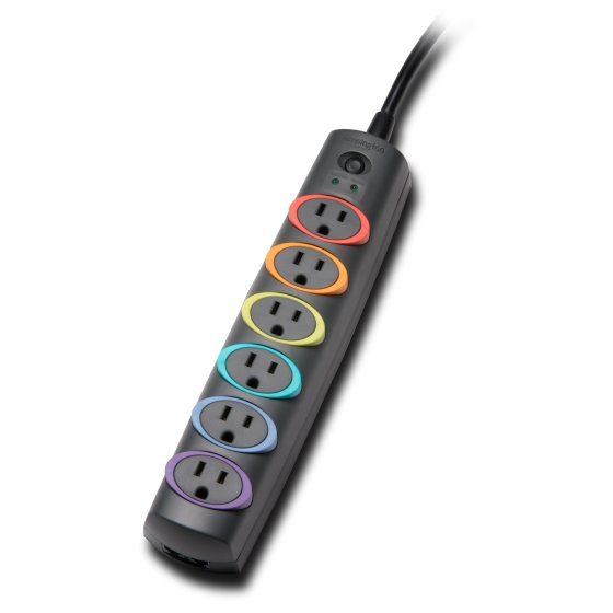KENSINGTON COMPUTER K62147NA surge protector Black, Multicolour 6 AC outlet(s) 2.1 m KEN-K62147NA