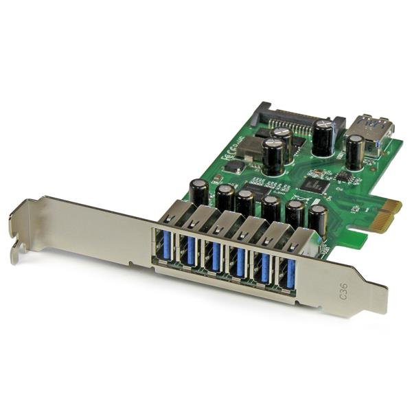 StarTech.com 7-Port PCI Express USB 3.0 Card - 5Gbps - Standard and Low-Profile Design - TAA STA-PEXUSB3S7