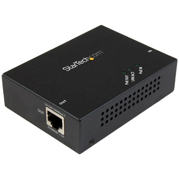 StarTech.com 1-Port Gigabit PoE+ Extender - 802.3at and 802.3af - 100 m (330 ft) - TAA STA-POEEXT1GAT