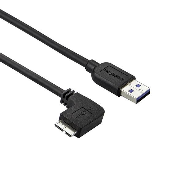 StarTech.com Slim Micro-USB 3.0 Cable - M/M - Left-Angle Micro USB - 2m (6ft) STA-USB3AU2MLS