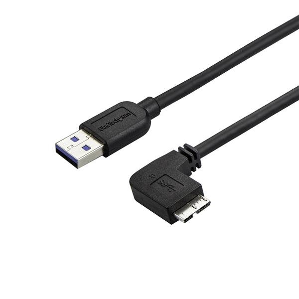 StarTech.com Slim Micro USB 3.0 Cable - M/M - Right-Angle Micro-USB - 1m (3ft) STA-USB3AU1MRS