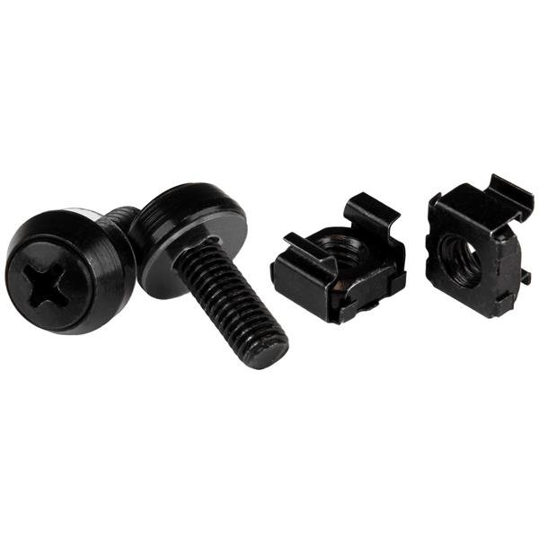 StarTech.com 100-Pack M6 12mm Screws, Square Hole Cage Nuts and Installation Tool, Hardware STA-CABSCREWM62B