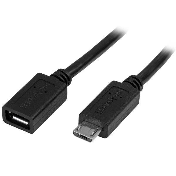 StarTech.com Micro-USB Extension Cable - M/F - 0.5m (20in) STA-USBUBEXT50CM