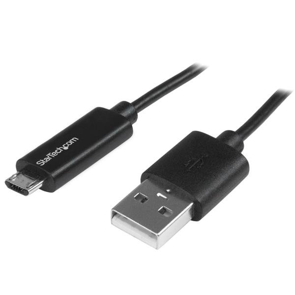 StarTech.com Micro-USB Cable with LED Charging Light - M/M - 1m (3ft) STA-USBAUBL1M