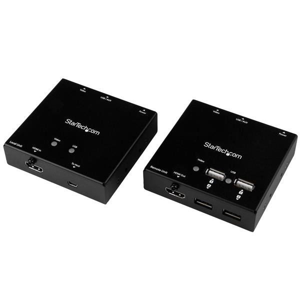 StarTech.com HDMI over CAT6 Extender with 4-port USB Hub - 165 ft (50m) - 1080p - TAA STA-ST121USBHD