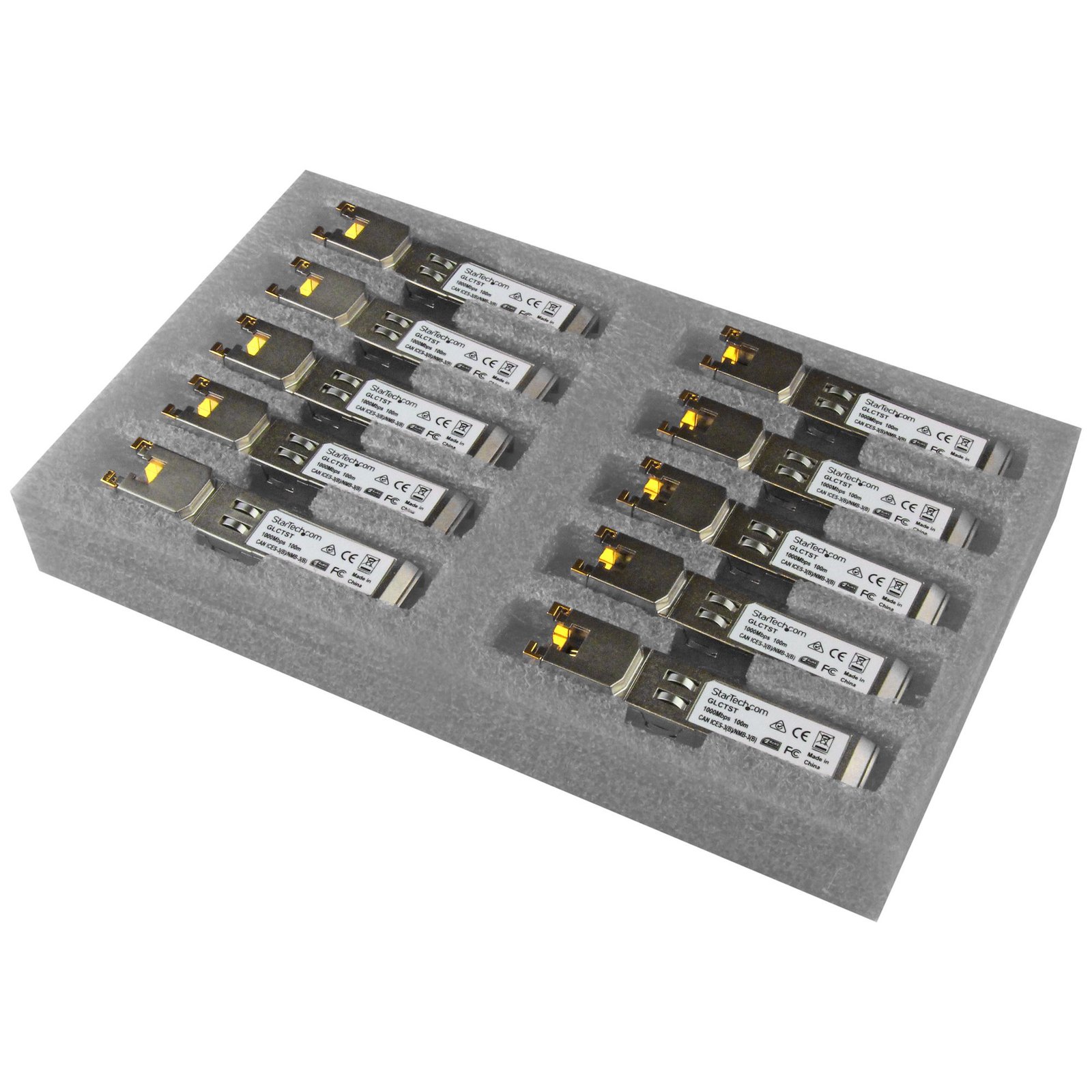StarTech.com Cisco GLC-T Compatible SFP Module (10 Pack) - 1000BASE-T - to RJ45 Cat6/Cat5e - 1GE STA-GLCT10PKST