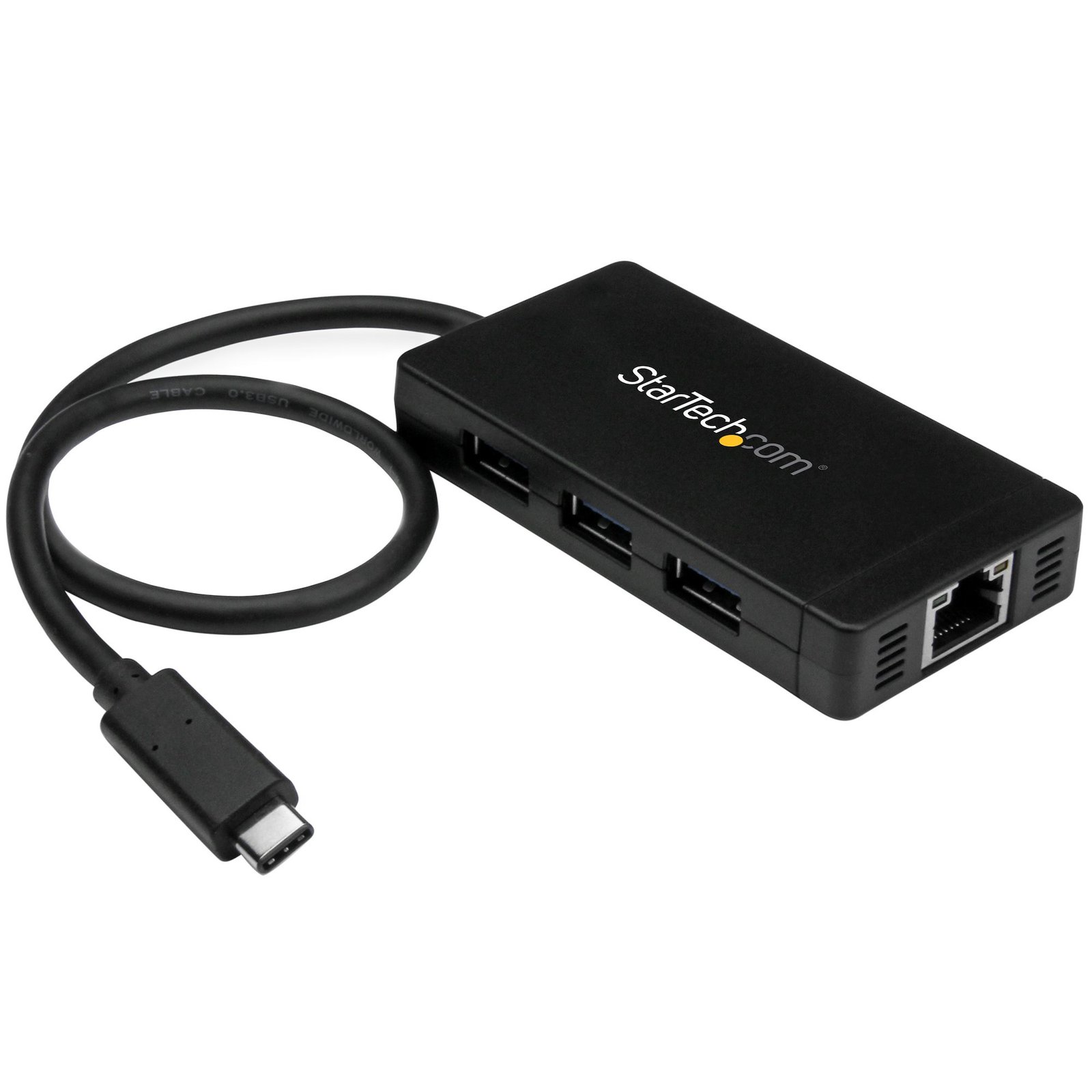 StarTech.com 3-Port USB-C Hub with Gigabit Ethernet - to 3x USB-A - USB 3.0 (5Gbps) - Includes STA-HB30C3A1GE