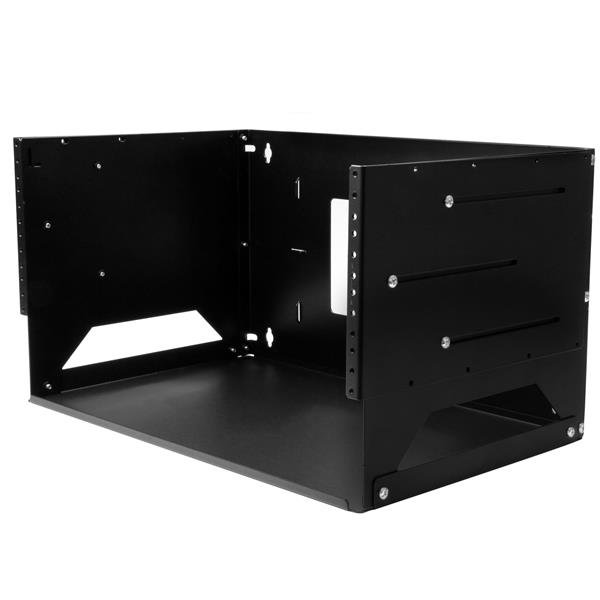 StarTech.com 2-Post 4U Open Frame Wall Mount Network Rack with Built-in Shelf, Data Adjustable STA-WALLSHELF4U