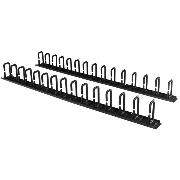 StarTech.com 2-Pack 20U Vertical Server Rack Cable Management with D-Ring Hooks, 40U Network Cord STA-CMVER40UD