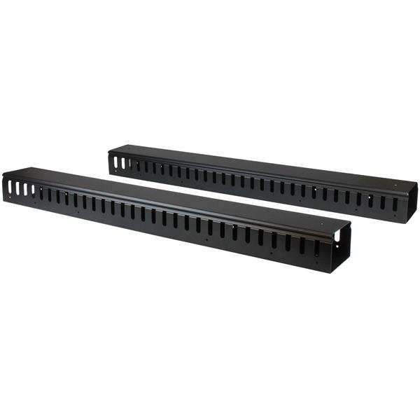 StarTech.com 2-Pack 20U Vertical Cable Organizer with Finger Ducts, Management Panel, 40U STA-CMVER40UF