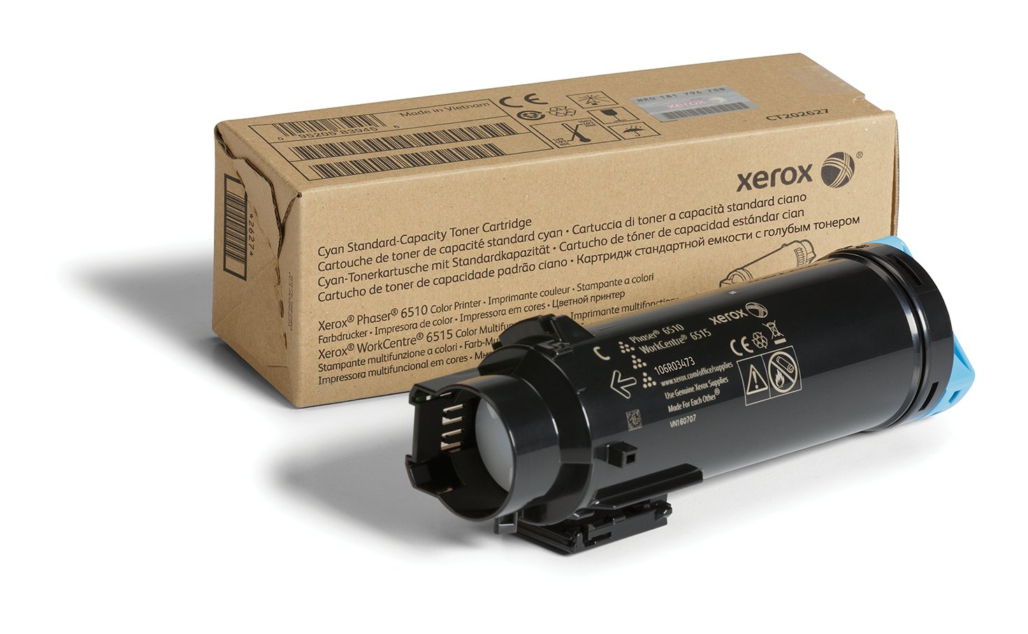 Xerox Genuine Phaser® 6510, WorkCentre® 6515 Cyan Standard capacity Toner Cartridge (1000 Pages) - XER-106R03473