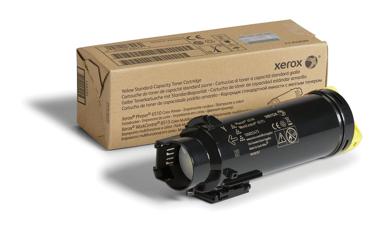 Xerox Genuine Phaser® 6510, WorkCentre® 6515 Yellow Standard capacity Toner Cartridge (1000 Pages) XER-106R03475