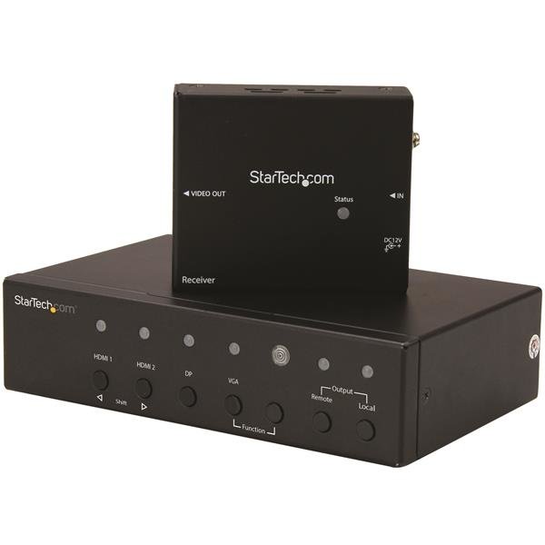 StarTech.com Multi-Input HDBaseT Extender with Built-in Switch - DisplayPort, VGA and HDMI Over STA-STDHVHDBT