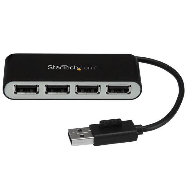 StarTech.com 4-Port Portable USB 2.0 Hub with Built-in Cable STA-ST4200MINI2