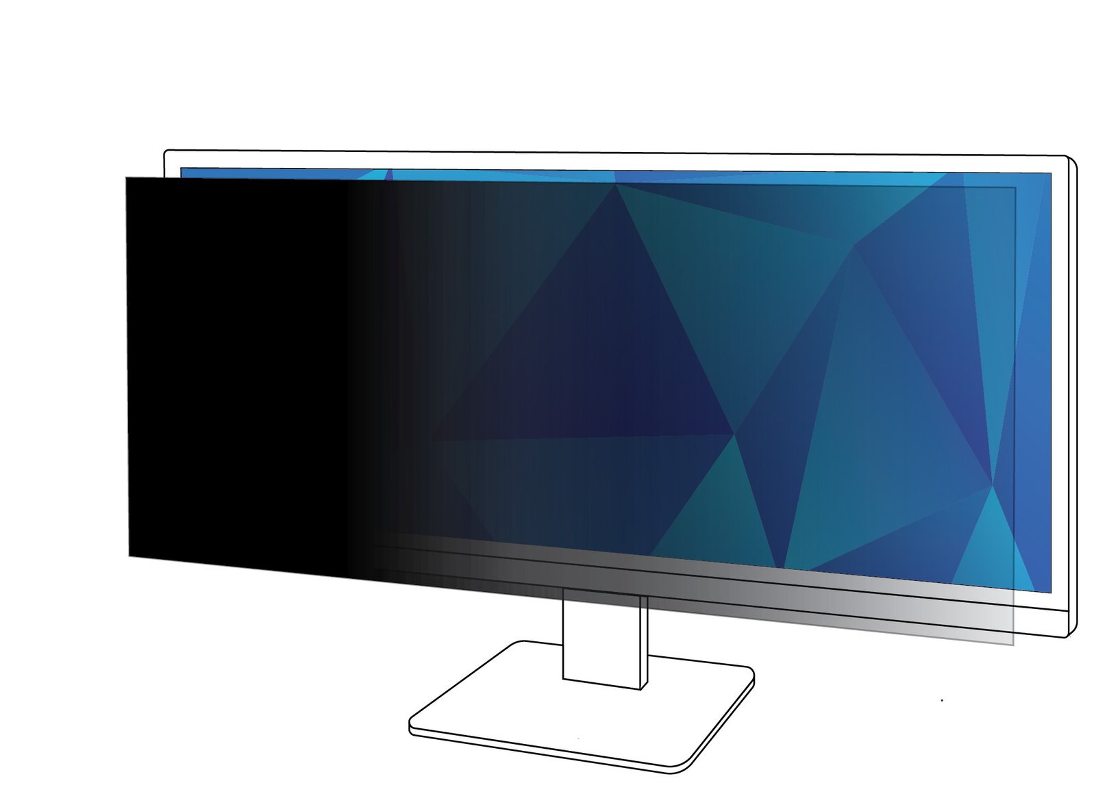 3M DISPLAY MATERIALS AND SYSTE Privacy Filter for 34in Monitor, 21:9, PF340W2B 3MS-PF340W2B