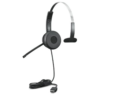 Lenovo 100 Mono Headset Wired Head-band Office/Call center USB Type-A Black 4XD1B61617