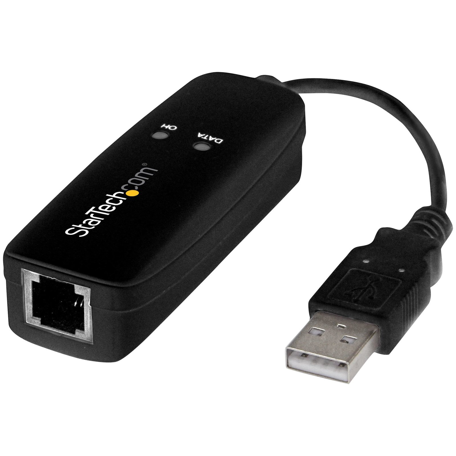 StarTech.com USB 2.0 Fax Modem - 56K External Hardware Dial Up V.92 Dongle/Adapter - STA-USB56KEMH2