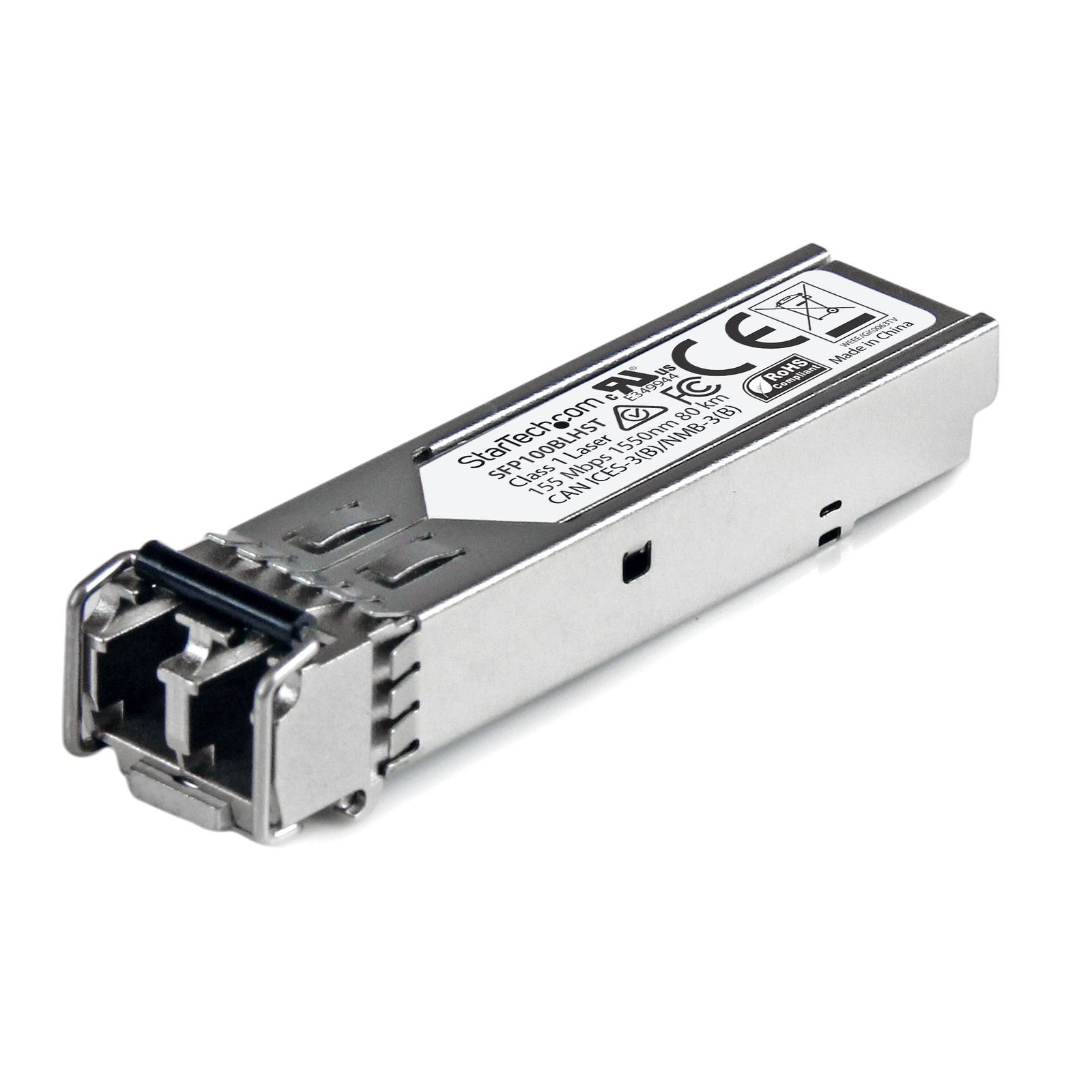 StarTech.com MSA Uncoded SFP Module - 100BASE-LH - 100MbE Single Mode Fiber (SMF) Optic Transceiver STA-SFP100BLHST