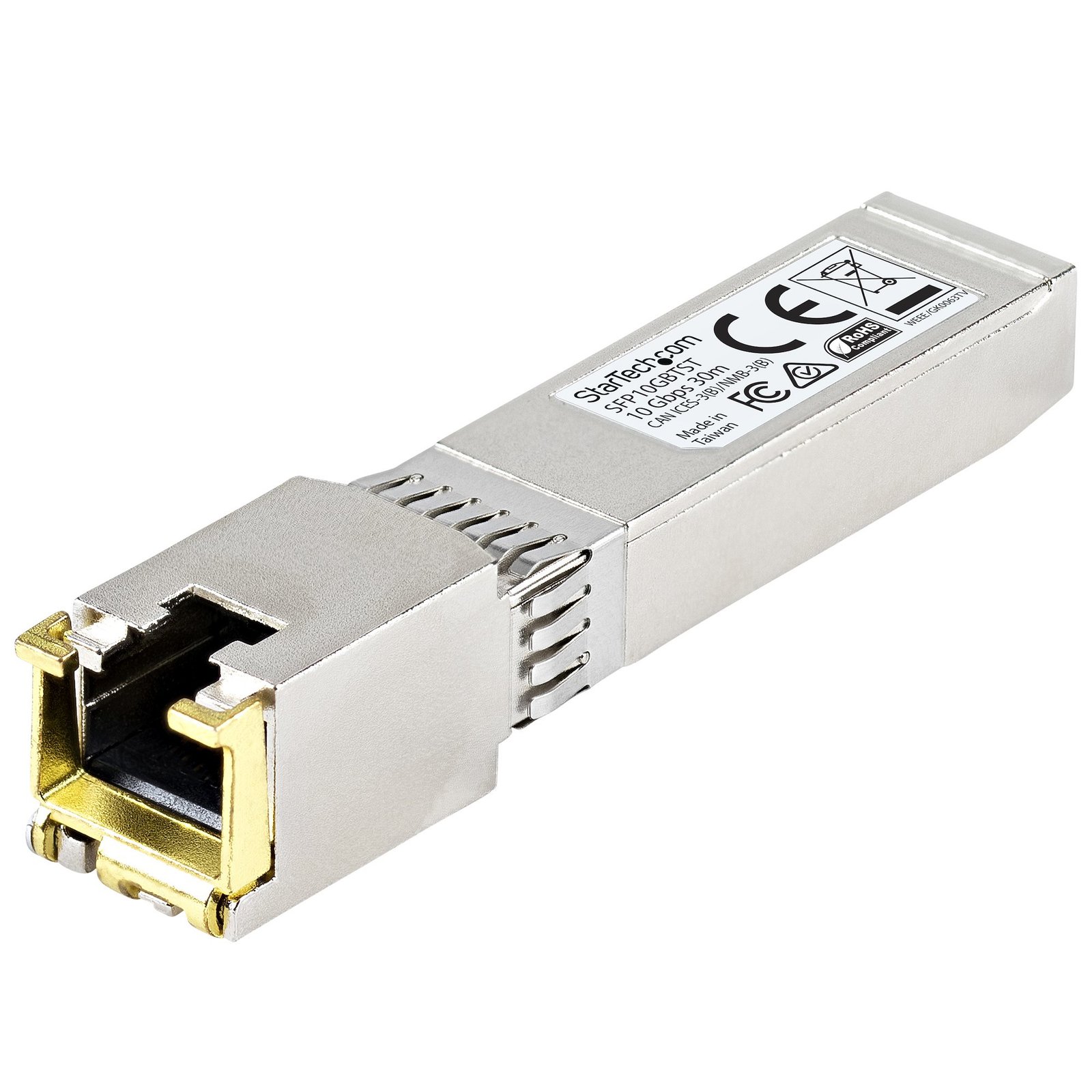 StarTech.com MSA Uncoded SFP+ Module - 10GBASE-T - to RJ45 Cat6/Cat5e - 10GE Gigabit Ethernet - 30m STA-SFP10GBTST