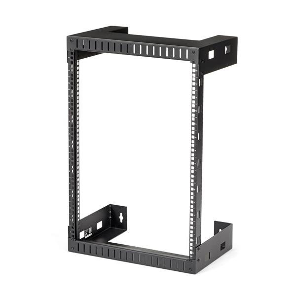 StarTech.com 2-Post 15U Heavy-Duty Wall-Mount Network Rack, 19" Open Frame Server 12" Deep, Wall STA-RK15WALLO