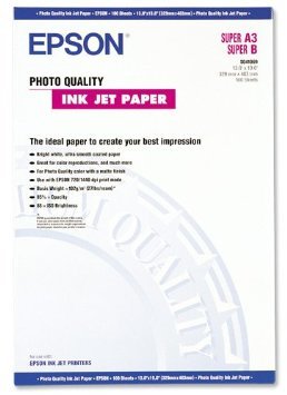 EPSON PRINT Photo Quality Ink Jet Paper, DIN A3+, 102g/m2, 100 Sheets EPS-S041069-L