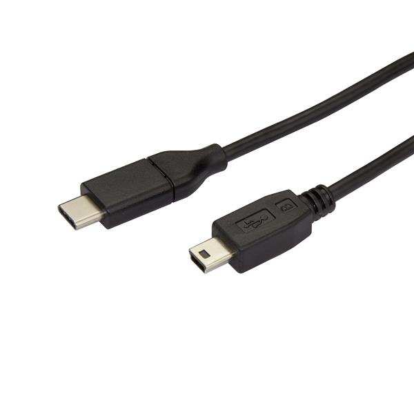 StarTech.com 6.6ft (2m) USB-C to Mini-USB Cable, Data Cord, USB 2.0, Transfer STA-USB2CMB2M