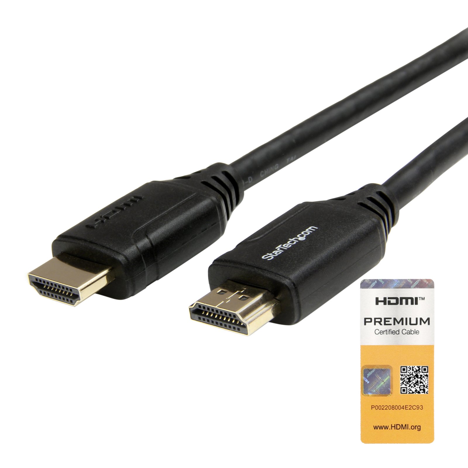 StarTech.com 1.6ft (50cm) Premium Certified HDMI 2.0 Cable with Ethernet - High Speed Ultra HD 4K STA-HDMM50CMP